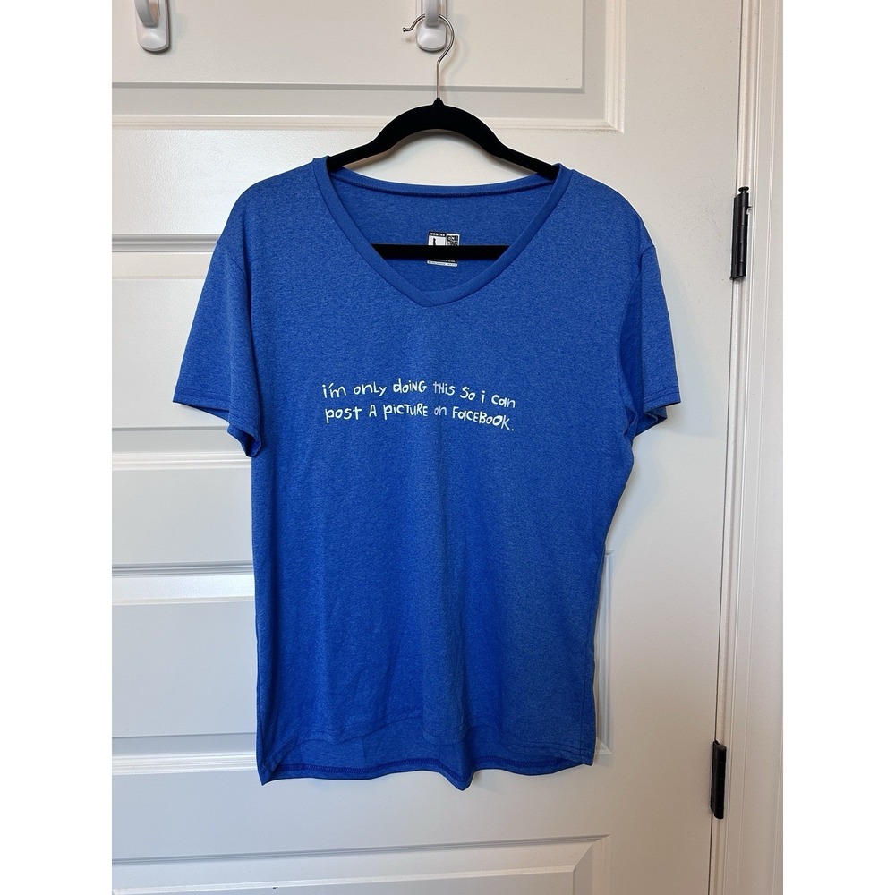 One more mile Large Women's Active Shirt Facebook Novelty Shirt Running